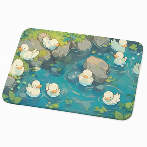 Image of Mouse Pad for Laptop & Desktop | 9x7 Inch Anti-Fray Stitched Edges | Non-Slip Rubber Base | Desk Setup Accessory for Students, Gamers & Professionals (Cute Pond)