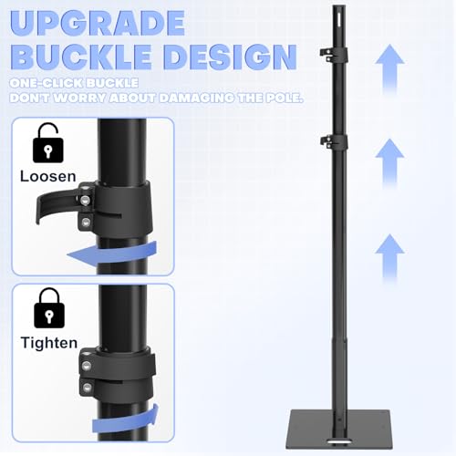 Image of HAYOHRT 10x10ft Upgrade Pipe and Drape Backdrop Stand Kit Heavy Duty Backdrop Stand Adjustable Photo Background with Metal Base for Parties Wedding Video Studio Birthday Background Stand