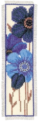 Image of Vervaco Blue Anemones Counted Cross-Stitch Kit