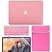 GMYLE(R) 4 in 1 Pink Rubberized (Rubber Coated) Hard Case Cover for 13.3" inches Macbook Pro - with Pink Soft Sleeve Bag and Silicon Keyboard Protector - 13 inches Clear LCD Screen Protector - (not fit for 13 Macbook Pro with Retina display)