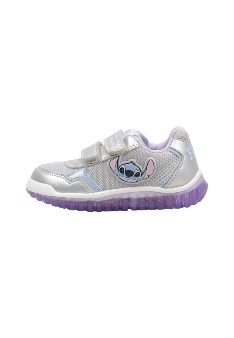 Geox Boy's B Lightyloo Girl C Sneaker, Silver Lilac, 7.5 UK Child