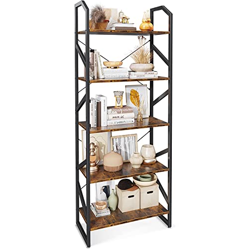 ODK Bücherregal Standregal für Wohnzimmer Schlafzimmer und Homeoffice 5 Ebenen Regal 60 x 30 x 157.7cm Cover
