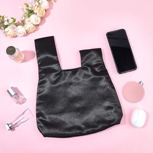 Bolso de muñeca negro de satén elegante mini miniatura 3