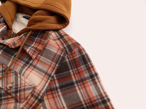 Image of Yasumond Mens Hoodies Fleece Jacket Plaid Flannel Heavy Sherpa Lined Hooded Zip Up Warm Winter Coats Big Tall