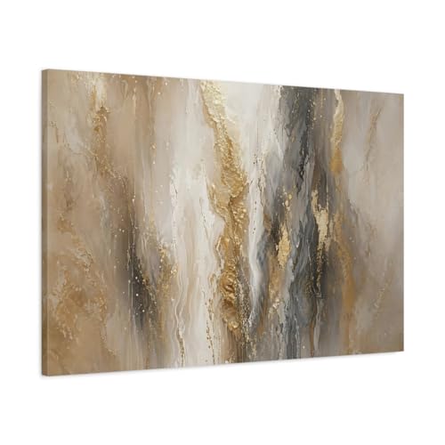 Tableau abstrait or et gris pour habiller un mur vide au-dessus du canapé