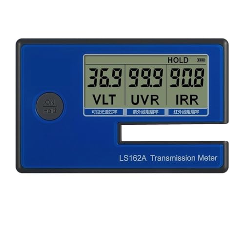 Tint Meter, Handheld Window Film Transmission Meter with 1400nm IR Rejection,UV Blocking Rate Visible Light Transmittance 162A,for Window
