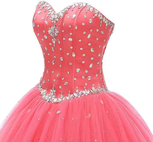 Image of Likedpage Women's Sweetheart Ball Gown Tulle Quinceanera Dresses Prom Dress