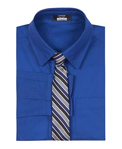 Arrow Boys' Aroflex Long Sleeve Stretch Dress Shirt with Tie2