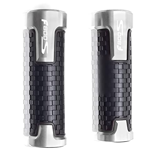 Guidon moto 7/8 22mm argent anti-vibrations avec poignées pour stabiliser votre BMW F800S