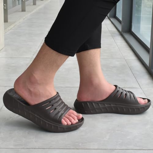 Image of KuaiLu Mens Orthotic Recovery Sandals Arch Support Slides Plantar Fasciitis