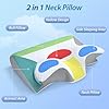 HOMCA Memory Foam Pillow, 2 in 1 Cervical Pillow for Neck Pain Relief, Ergonomic Neck Support Pillows for Side Back Stomach Sleepers with Breathable Pillowcase (Gray)