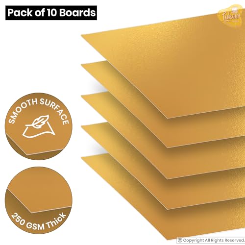 Image of Lakeer A4 Gold Foil Cardstock Paper, 250 GSM, Pack of 10 Sheets, Reflective Mirror Cardstock for Art & Craft, Card Making, Scrapbooking, etc