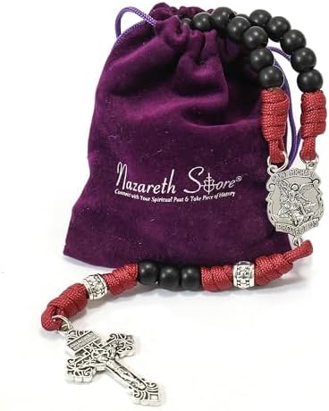 Nazareth Store St Michael Paracord Rosary Beads Rugged Rosary Necklace Strong Corded Catholic Pardon Crucifix - Image 7
