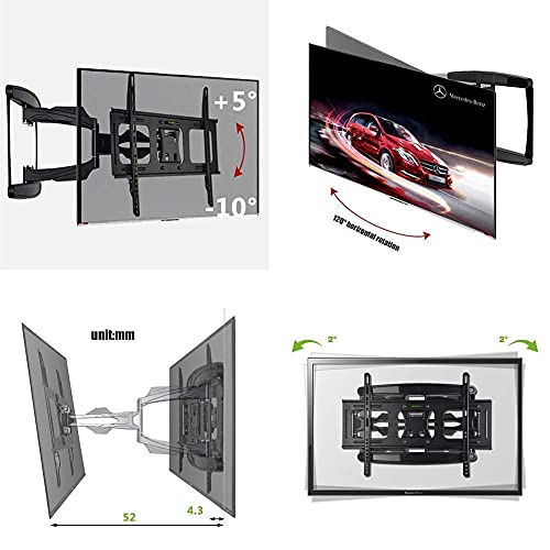 Support mural TV robuste pour écran de 32 à 70 pouces articulé VESA 600x400 max - 6
