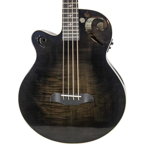 Sawtooth Rudy Sarzo Signature, 4-String Acoustic Electric Guitar, Left-Handed, Transparent Black, Fretted Bass (ST-AB24EC-LH-TBLK) Cover