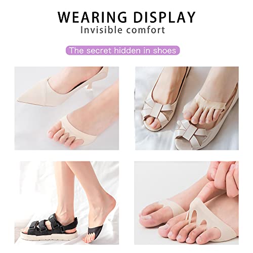 Image of SooGree Ball of Foot Cushions (5 Pairs) - Metatarsal Pads for Women & Men, Soft Forefoot Pads for Ball of Feet, Reusable, Breathable, Prevent Pain & Discomfort