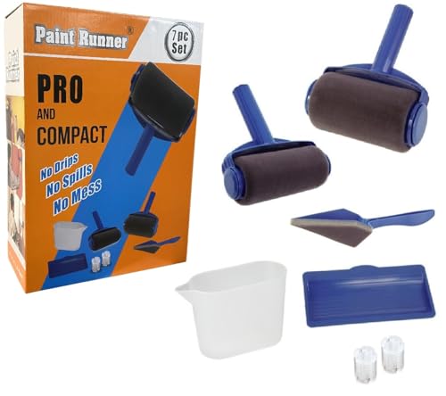 Paint Runner a Registered Trademark 7pc Set - THE Original Product - A self-contained Painting System Paint Without Dipping & Dripping and no Mess. Made in Indonesia. Original got Even Better.