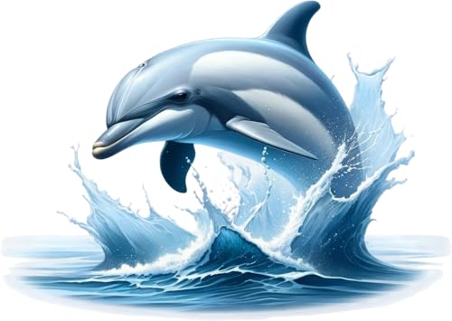 Lot de 4 autocollants dauphin pour décoration murale, masquer les marques, mugs et tasses, pare-chocs de voiture, douche et carrelage, toilettes, ordinateur portable et...