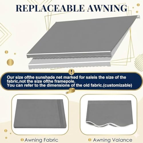 Toile de rechange rétractable 4x2,5m imperméable pour store banne de terrasse - 5