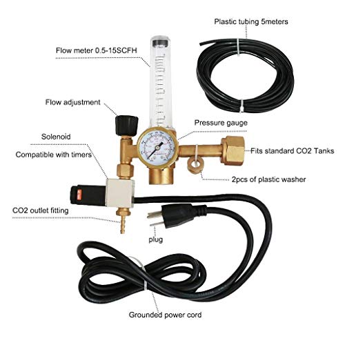 Safari USA 03 Hydroponics Co2 Regulator Emitter System with Solenoid Valve Accurate