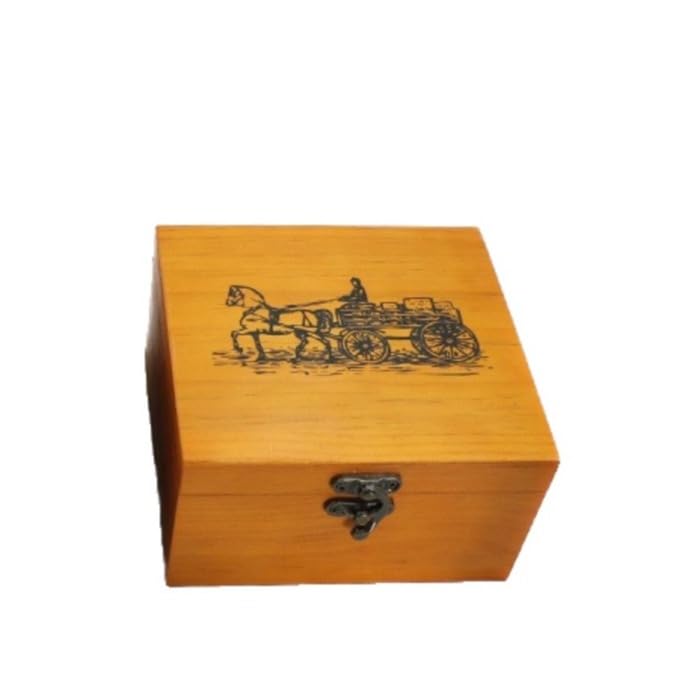 Scatola da cucito con scomparti, 14,5 * 13,5 * 8 cm, scatola da cucito in legno, cestino da cucito in legno, design artigianale, con scomparto, motivi decorativi, kit di strumenti da sartoria(Style c)