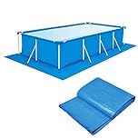Pool Ground Cloth, Foldable Swimming Pool Floor Protector, Waterproof Rectangular Pool Mat for Frame Pool and Above Ground Swimming Pools (200 * 300cm)