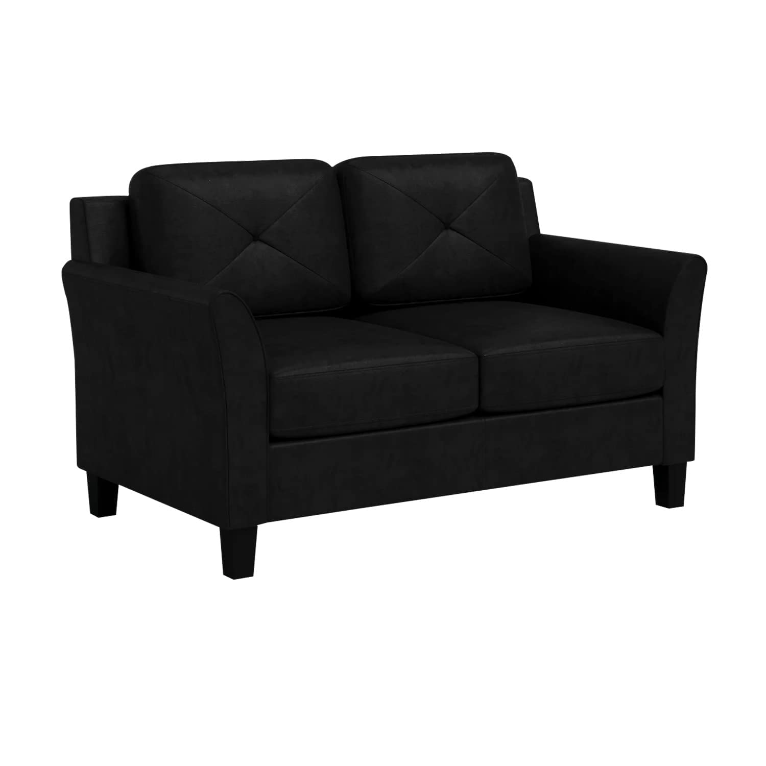 The Cozy Couch Marsh Sofa for Home and Office (Black, 2 Seater