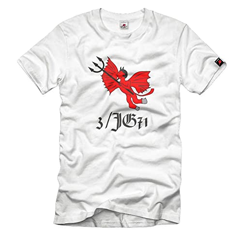 T-shirt 3JG 71 Escadron de Chasse Blanc XXXXXL Coupe Ample Homme Fort
