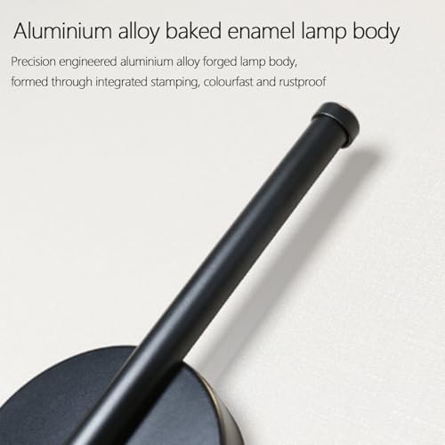 Lámpara de pared recargable USB con sensor de movimiento aplique LED largo de aluminio negro 3