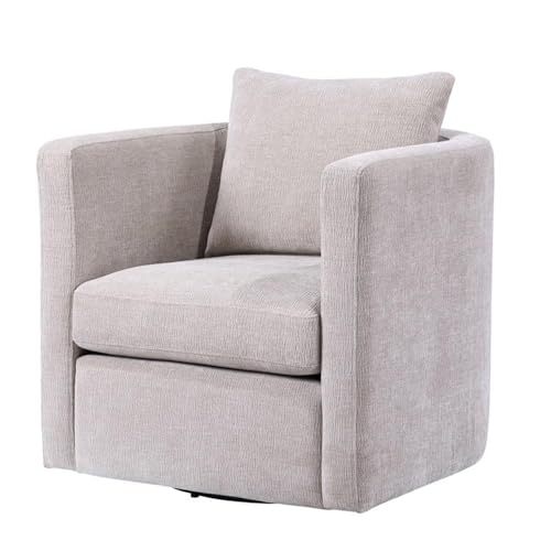 Sillón giratorio contemporáneo beige de tela miniatura 7