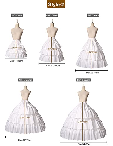 Beautelicate Girls Petticoat 100% Cotton Crinoline Underskirt For Kids Flower Dress Slips #TOP1