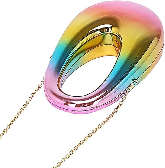 Image of Metallic Acrylic Evening Handbag for Women | Crossbody Sling Bags with Detachable Chain Strap Glossy Stylish Ladies Girls Small Size Cute Party Wedding Bag