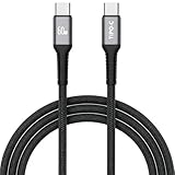 Cabo USB-C para USB-C 2 Metros 60W Turbo Carregamento Rápido — Nylon Trançado Reforçado Compatível iPhone 15/16 Samsung Galaxy Xiaomi MacBook Notebook Tablet — Preto/Branco
