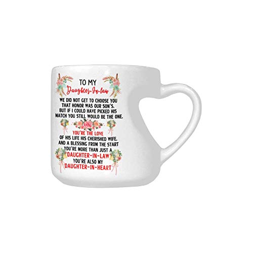 Taza de café con forma de corazón de cerámica con texto en inglés 'We Did Not Get To Choose You That Honor Was My Son's de 100 oz regalo para hija en ley Navidad cumpleaños taza