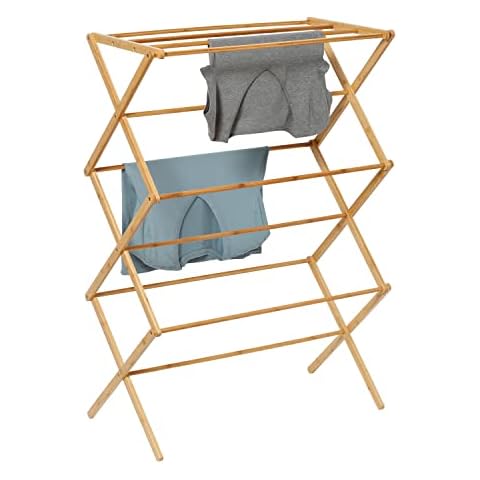 Honey-Can-Do Collapsible Clothes Drying Rack, Bamboo DRY-09508 Natural Cover
