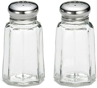 TableCraft Paneled Salt and Pepper Shakers - Set of 2 150S&P Glass Salt Shakers
