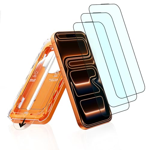 Focuses 3 Pack Anti Blue Light Screen Protector for iPhone 17 Pro, with Easy Installation Kit