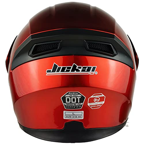 Full Face Motorcycle Helmet Dual Visor Sun Shield Flip Up Modular Motocross Dot Approved Helmets (Xxl, Red) #TOP5