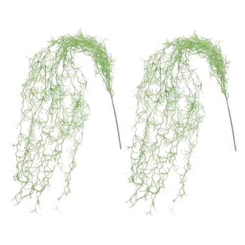 TOPPERFUN 2pcs Artificial Vines for Indoor Decor Hanging Plants Faux Moss Garland for Living Wall Display