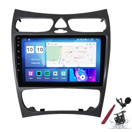 Radio de voiture Android 15 pour Mercedes CLK 320 2002-2005 avec écran QLED 2K
