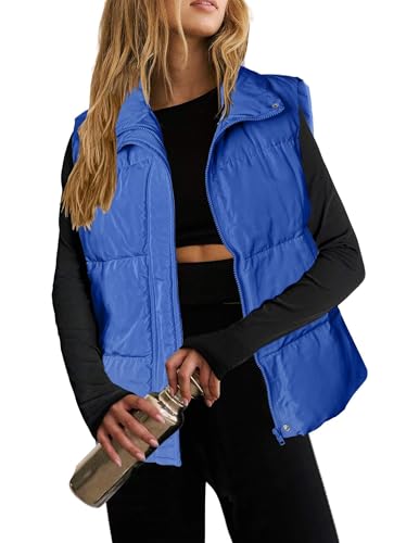 Gilet bouffant léger finitions soignées col rembourré Zeagoo bleu ciel