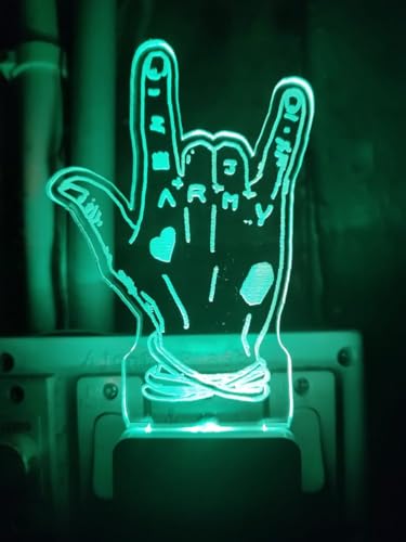 Image of 3D Optical Illusion BTSs4 Acrylic Night Lamp, 7 Colors RGB Auto Color Changing Led Plug and Play Night Light Lamp (Acrylic, Multi Color, Pack of 1) (BTSs4)