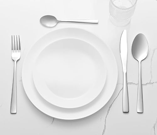 Otto Koning Leipzig, Besteck Set 6 Personen, Essbesteck Set 24 teilig, Besteck Edelstahl, Hochglanzpoliert, Dicke 3 mm. Modernem und Schlichtem Design.