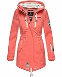 MARIKOO Damen Softshell Jacke Herbst Winter Jacke Übergangsjacke Regen Outdoor Mantel Zimtzicke Windbreacker Softschelljacke , Farbe:Corall, Größe:M 38