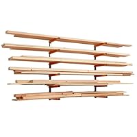 Bora Holz-Organizer und Holzlagerungs-Metallregal mit 6-stufiger Wandhalterung – Innen und Außen, orange | PBR-001
