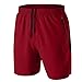 Pantalones Cortos Hombre Running Transpirable Shorts Deportivos Secado Rápido Pantalón Correr con Bolsillo con Cremallera(Rojo,EU-XL/US-L)