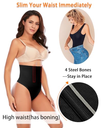 Image of Werena Tummy Control Thong Shapewear for Women Seamless Shaping Novelty Thong Panties Body Shaper Underwear