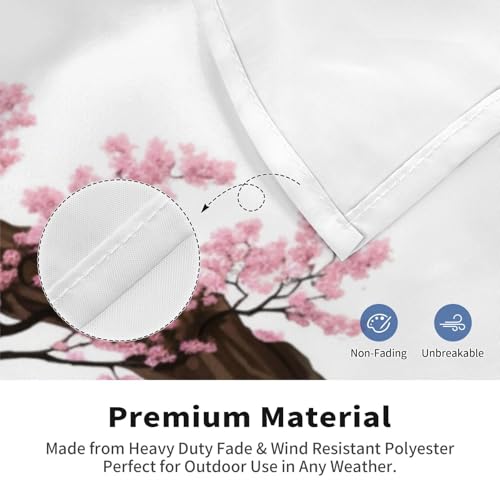 Bannière robuste fleurs roses double face drapeau extérieur grand format