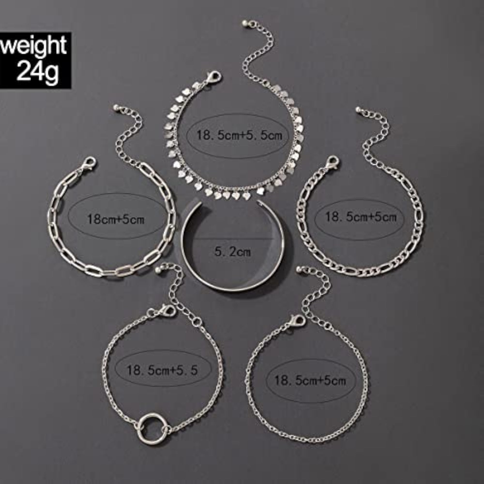 Contemporary Stackable Bracelet Set of 6