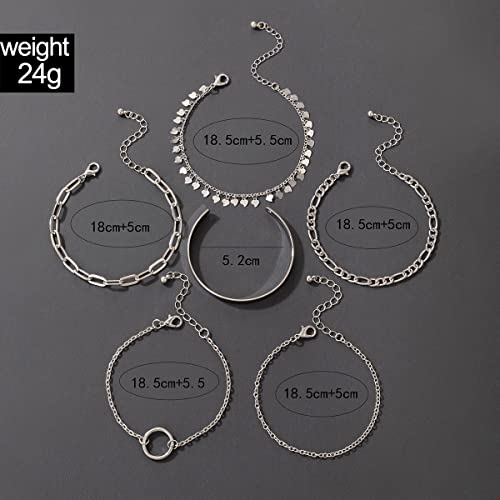 Contemporary Stackable Bracelet Set of 6